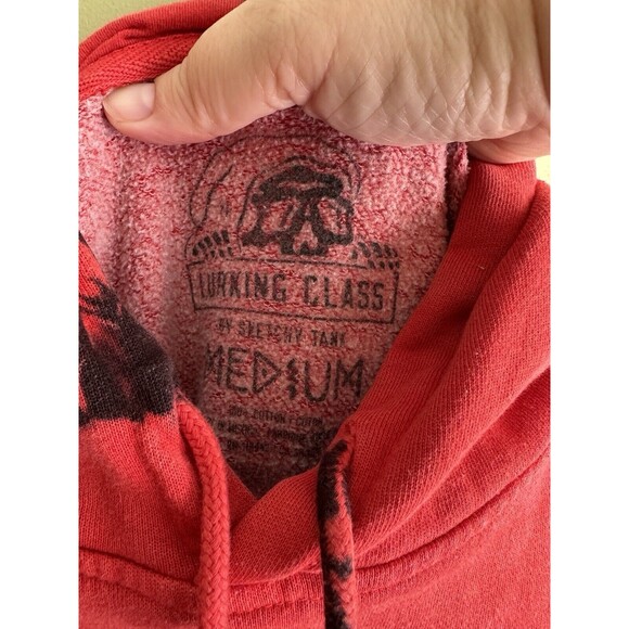 Lurking Class Sketchy Tank Logo Black Red Tie Dye Skater Hoodie Sz Med Skull - Picture 6 of 9